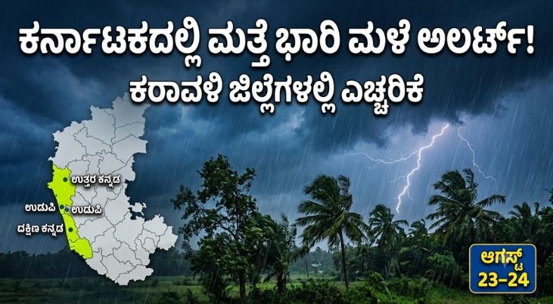 ಕರ್ನಾಟಕದಲ್ಲಿ ಭಾರಿ ಮಳೆ ಅಲರ್ಟ್